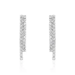 Histoire D'Or Boucles D'oreilles Pendantes Louann Argent Blanc Oxyde De Zirconium