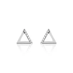 Histoire D'Or Boucles D'oreilles Puces Lorena Argent Blanc Oxyde De Zirconium