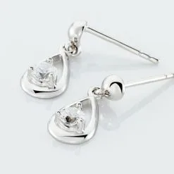 Histoire D'Or Boucles D'oreilles Puces Bethilda Argent Blanc Oxyde De Zirconium -Boucles d'oreilles pendantes Soldes Boutique FAOFBZW0KI view2