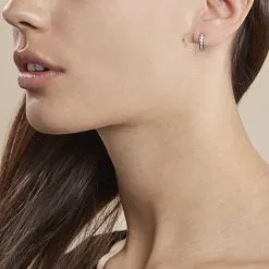 Histoire D'Or Créoles Tuna Rondes Argent Blanc Oxyde De Zirconium -Boucles d'oreilles pendantes Soldes Boutique FAOFBZW0KU model0