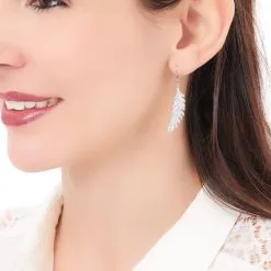 Histoire D'Or Boucles D'oreilles Pendantes Elizabet Argent Blanc Oxyde De Zirconium -Boucles d'oreilles pendantes Soldes Boutique FAOFBZW0L8 model0