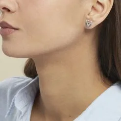 Histoire D'Or Boucles D'oreilles Puces Glorya Argent Blanc Oxyde De Zirconium -Boucles d'oreilles pendantes Soldes Boutique FAOFBZW0PL model0