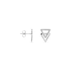 Histoire D'Or Boucles D'oreilles Puces Glorya Argent Blanc Oxyde De Zirconium -Boucles d'oreilles pendantes Soldes Boutique FAOFBZW0PL view1