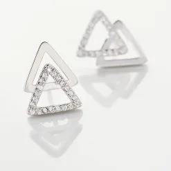 Histoire D'Or Boucles D'oreilles Puces Glorya Argent Blanc Oxyde De Zirconium -Boucles d'oreilles pendantes Soldes Boutique FAOFBZW0PL view2