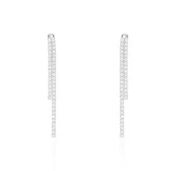 Histoire D'Or Boucles D'oreilles Pendantes Louanne Argent Blanc Oxyde De Zirconium