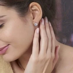 Histoire D'Or Boucles D'oreilles Puces Kylianna Argent Blanc Oxyde De Zirconium -Boucles d'oreilles pendantes Soldes Boutique FAOFBZW0X1 model0