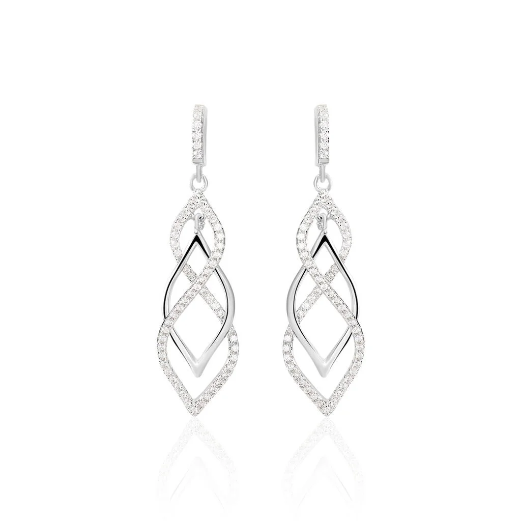 Histoire D'Or Boucles D'oreilles Pendantes Malika Argent Blanc Oxyde De Zirconium 1 Histoire D'Or Boucles D'oreilles Pendantes Malika Argent Blanc Oxyde De Zirconium