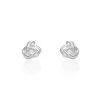 Histoire D'Or Boucles D'oreilles Puces Bouton D'or Argent Blanc Oxyde De Zirconium