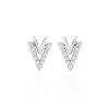 Histoire D'Or Boucles D'oreilles Puces Guenolee Argent Blanc Oxyde De Zirconium