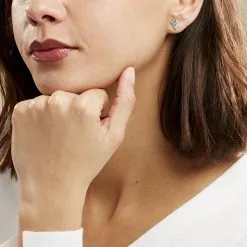 Histoire D'Or Boucles D'oreilles Puces Guenolee Argent Blanc Oxyde De Zirconium -Boucles d'oreilles pendantes Soldes Boutique FAOFBZW12N model0