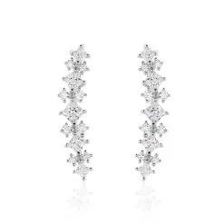 Histoire D'Or Boucles D'oreilles Pendantes Sarida Argent Blanc Oxyde De Zirconium