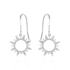 Histoire D'Or Boucles D'oreilles Pendantes Astri Argent Blanc Oxyde De Zirconium