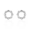 Histoire D'Or Boucles D'oreilles Pendantes Calandra Argent Blanc Oxyde De Zirconium