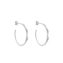 Histoire D'Or Créoles Catalina Rondes Argent Blanc Oxyde De Zirconium -Boucles d'oreilles pendantes Soldes Boutique FAOFBZW1LL view1