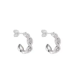 Histoire D'Or Créoles Elvera Rondes Argent Blanc Oxyde De Zirconium -Boucles d'oreilles pendantes Soldes Boutique FAOFBZW1M0 view1