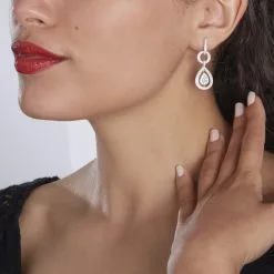 Histoire D'Or Boucles D'oreilles Pendantes Edward Argent Blanc Oxyde De Zirconium -Boucles d'oreilles pendantes Soldes Boutique FAOFBZW1M3 model0