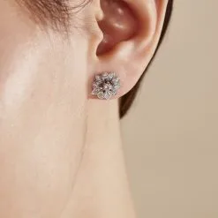 Histoire D'Or Boucles D'oreilles Puces Iona Argent Blanc Oxyde De Zirconium -Boucles d'oreilles pendantes Soldes Boutique FAOFBZW1M8 model1