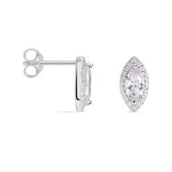 Histoire D'Or Boucles D'oreilles Puces Arone Argent Blanc Oxyde De Zirconium -Boucles d'oreilles pendantes Soldes Boutique FAOFBZW1MO view1