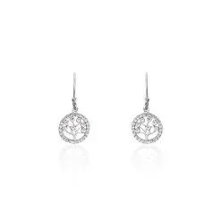 Histoire D'Or Boucles D'oreilles Pendantes Chimere Argent Blanc Oxyde De Zirconium