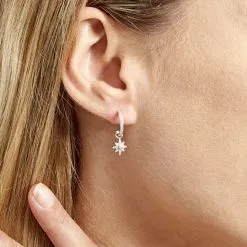 Histoire D'Or Créole Unitaire Ancelin Rondes Argent Blanc Oxyde De Zirconium -Boucles d'oreilles pendantes Soldes Boutique FAOFBZW1P0 model0