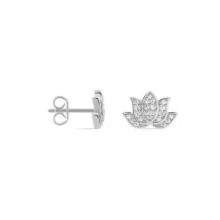 Histoire D'Or Boucles D'oreilles Puces Cassien Argent Blanc Oxyde De Zirconium -Boucles d'oreilles pendantes Soldes Boutique FAOFBZW1PK view1