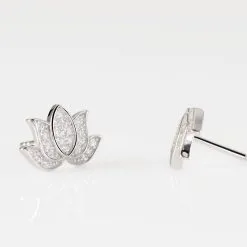 Histoire D'Or Boucles D'oreilles Puces Cassien Argent Blanc Oxyde De Zirconium -Boucles d'oreilles pendantes Soldes Boutique FAOFBZW1PK view2