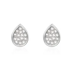 Histoire D'Or Boucles D'oreilles Puces Argent Blanc Tricoria Oxydes De Zirconium
