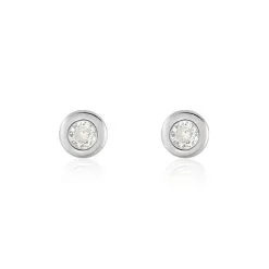 Histoire D'Or Boucles D'oreilles Puces Argent Blanc Laureano Oxydes De Zirconium