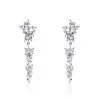 Histoire D'Or Boucles D'oreilles Pendantes Dayan Argent Blanc Oxyde De Zirconium