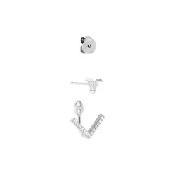 Histoire D'Or Boucles D'oreilles Puces Sabe Argent Blanc Oxyde -Boucles d'oreilles pendantes Soldes Boutique FAOFBZW1SO view2