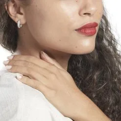 Histoire D'Or Créoles Argent Blanc Menelas Oxydes De Zirconium -Boucles d'oreilles pendantes Soldes Boutique FAOFBZW1SQ model0