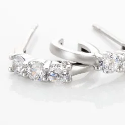 Histoire D'Or Créoles Argent Blanc Rosaure Oxydes De Zirconium -Boucles d'oreilles pendantes Soldes Boutique FAOFBZW1TQ view3