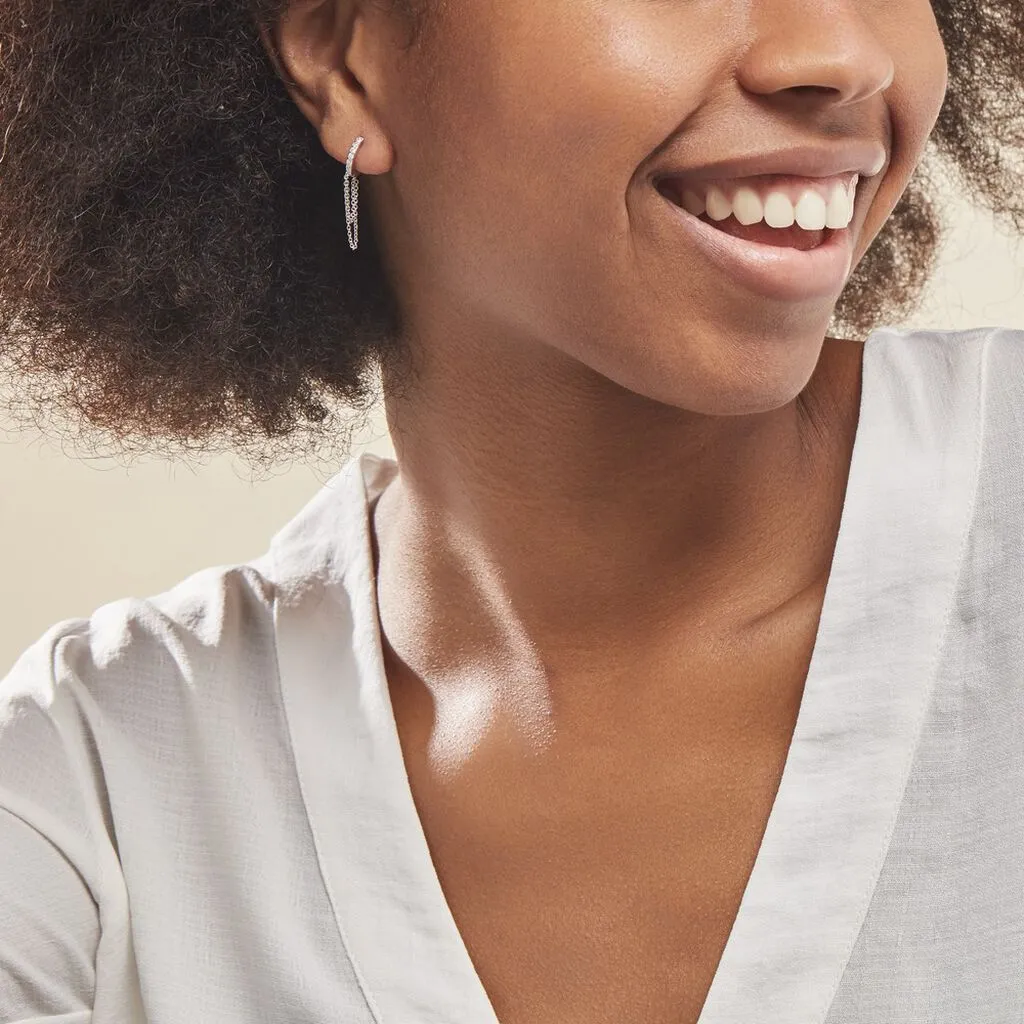 Histoire D'Or Créoles Argent Blanc Ibai Oxydes De Zirconium 4 Histoire D'Or Créoles Argent Blanc Ibai Oxydes De Zirconium – Image 4