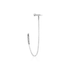 Histoire D'Or Bijou D'oreille Unitaire Argent Blanc Haim Oxydes De Zirconim