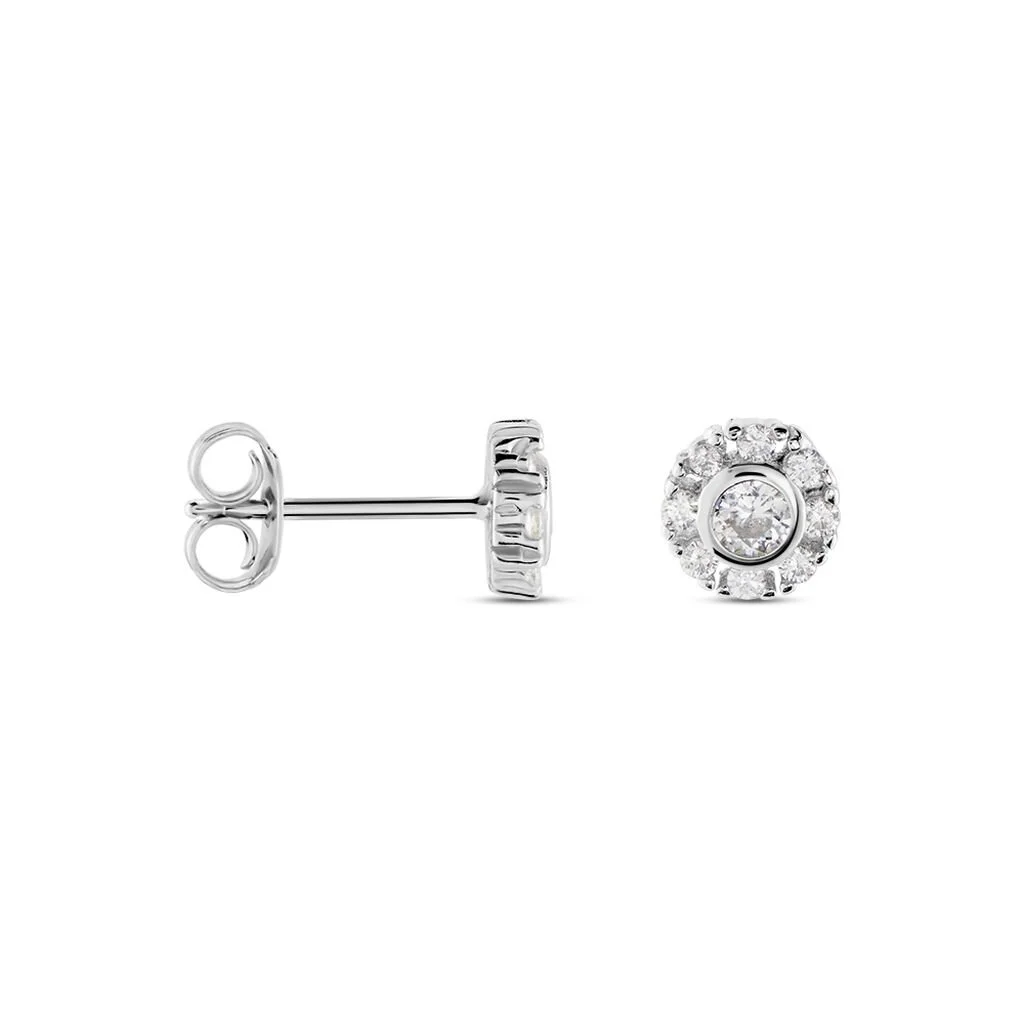 Histoire D'Or Boucles D'oreilles Puces Argent Blanc Gwenegan Oxydes De Zirconium 2 Histoire D'Or Boucles D'oreilles Puces Argent Blanc Gwenegan Oxydes De Zirconium – Image 2