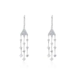 Histoire D'Or Boucles D'oreilles Pendantes Argent Blanc Wilford Oxyde