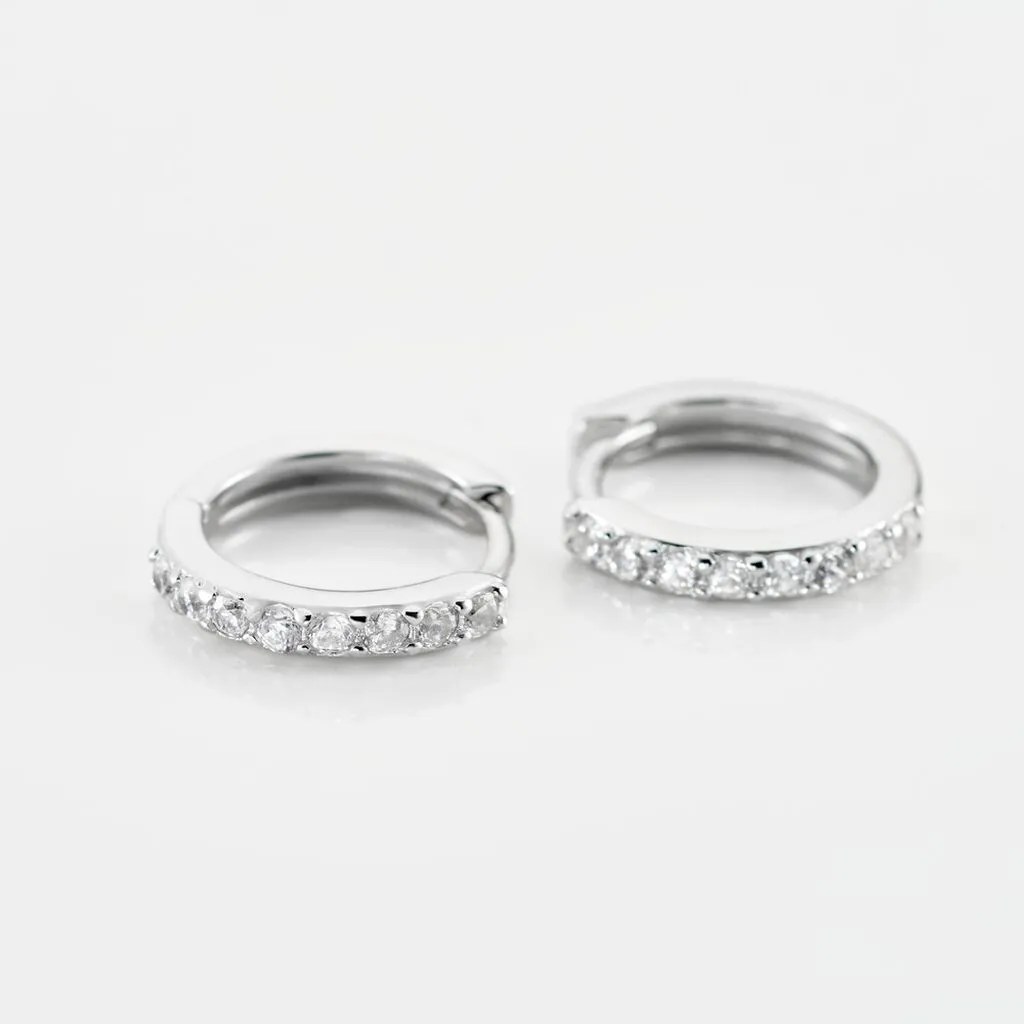 Histoire D'Or Créoles Jussi Argent Blanc Oxyde De Zirconium 3 Histoire D'Or Créoles Jussi Argent Blanc Oxyde De Zirconium – Image 3