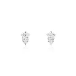 Histoire D'Or Boucles D'oreilles Puces Almira Argent Blanc Oxyde De Zirconium
