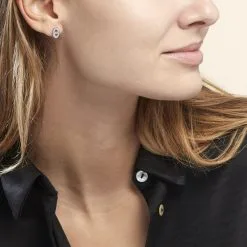 Histoire D'Or Boucles D'oreilles Puces Argent Blanc Caprina Oxydes De Zirconium -Boucles d'oreilles pendantes Soldes Boutique FAOFBZW1Y7 model0