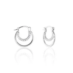 Histoire D'Or Créoles Argent Blanc Linnette Oxydes De Zirconium