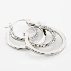 Histoire D'Or Créoles Argent Blanc Linnette Oxydes De Zirconium -Boucles d'oreilles pendantes Soldes Boutique FAOFBZW1YL view2