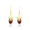 Histoire D'Or Boucles D'oreilles Pendantes Lyla Argent Jaune Ambre