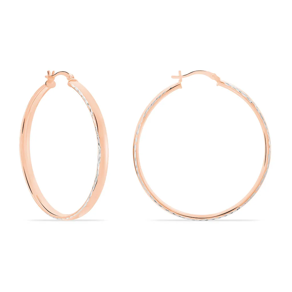 Histoire D'Or Créoles Argent Rose Ava 2 Histoire D'Or Créoles Argent Rose Ava – Image 2