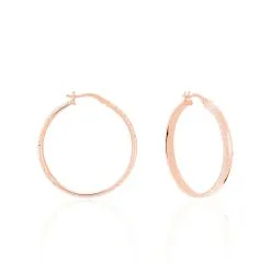 Histoire D'Or Créoles Ava Bords Diamantés Argent Rose