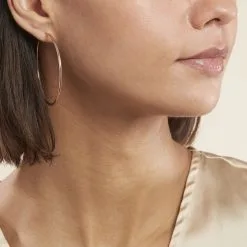 Histoire D'Or Créoles Argent Rose Olympia -Boucles d'oreilles pendantes Soldes Boutique FAOFRW0102 model0