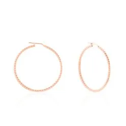 Histoire D'Or Créoles Adyson Effet Perle Argent Rose