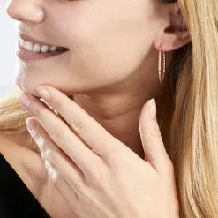 Histoire D'Or Créoles Adyson Effet Perle Argent Rose -Boucles d'oreilles pendantes Soldes Boutique FAOFRW0129 model0