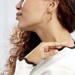 Histoire D'Or Créoles Anne Lisse Argent Rose -Boucles d'oreilles pendantes Soldes Boutique FAOFRW0133 model0