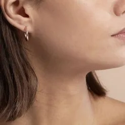 Histoire D'Or Créoles Argent Rose Olympia -Boucles d'oreilles pendantes Soldes Boutique FAOFRW0135 model0