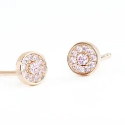 Histoire D'Or Boucles D'oreilles Puces Auxana Argent Rose Oxyde De Zirconium -Boucles d'oreilles pendantes Soldes Boutique FAOFRZS009 view2